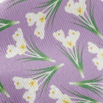 Elegant White Crocus Standard Corduroy