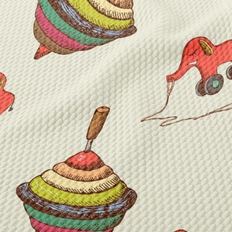 Toy Top And Elephant Birdseye Piqué