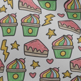 Hand Drawn Colorful Cherry Cak Chiffon