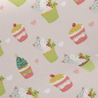 Cute Cat And Christmas Decorat Twill