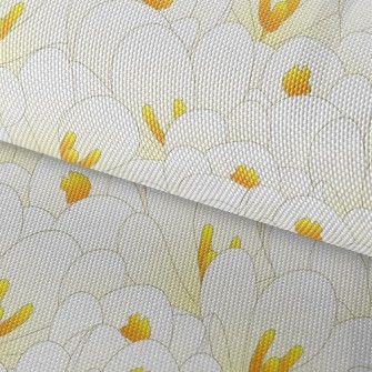 Blooming White Crocuses Waterproof Oxford