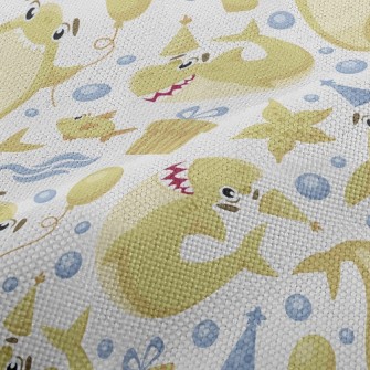 Happy Birthday Shark Performance Linen