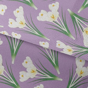 Elegant White Crocus Waterproof Oxford
