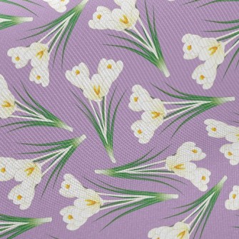 Elegant White Crocus Twill