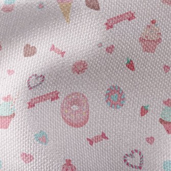 Pink Desserts And Candies Waterproof Canvas
