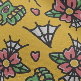 Doodle Flowers And Spider Webs Chiffon