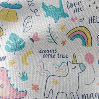 Cute Dinosaur Unicorn Waterproof Canvas