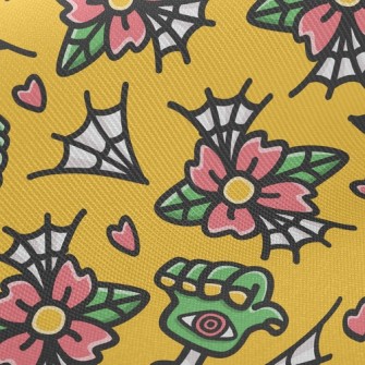 Doodle Flowers And Spider Webs Twill