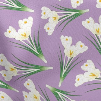 Elegant White Crocus Stretch Ponte