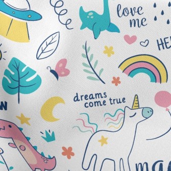 Cute Dinosaur Unicorn Stretch Ponte