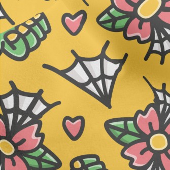 Doodle Flowers And Spider Webs Micro Fleece