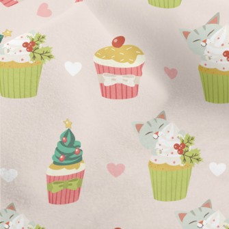 Cute Cat And Christmas Decorat Micro Fleece