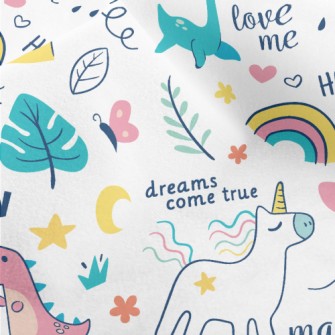 Cute Dinosaur Unicorn Micro Fleece