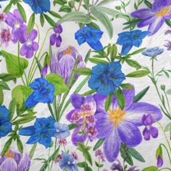 Colorful Wildflowers And Herbs Minky