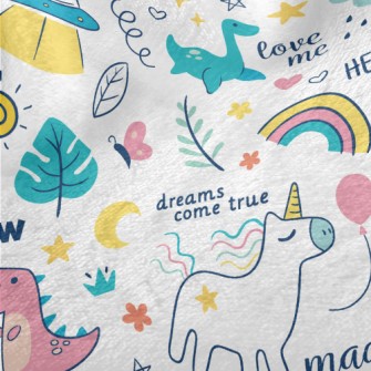 Cute Dinosaur Unicorn Minky