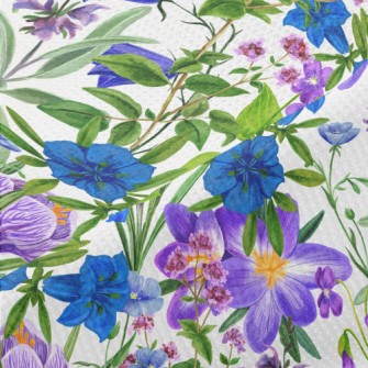 Colorful Wildflowers And Herbs Piqué