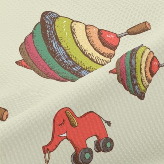 Toy Top And Elephant Piqué