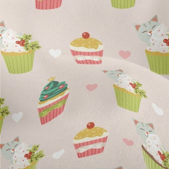 Cute Cat And Christmas Decorat Lightweight Performance Linen