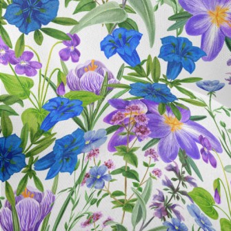 Colorful Wildflowers And Herbs Lightweight Performance Linen