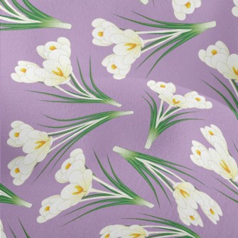 Elegant White Crocus Lightweight Performance Linen
