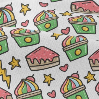 Hand Drawn Colorful Cherry Cak Modern Jersey
