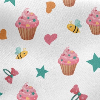 Candy And Bees And Hairpins Jersey Backed Fleece