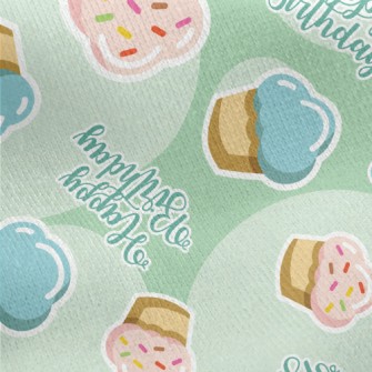 Happy Birthday Cake Jersey Backed Fleece