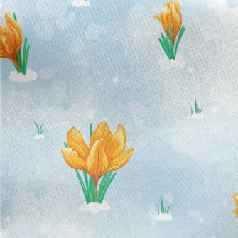 Orange Tulips In The Snow Jersey Backed Fleece
