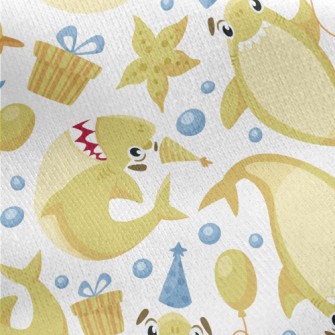 Happy Birthday Shark Jersey Backed Fleece