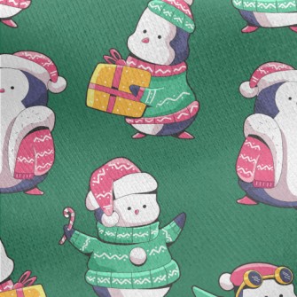 Christmas Activity Penguin Jersey Backed Fleece
