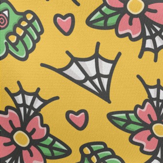 Doodle Flowers And Spider Webs Pongee