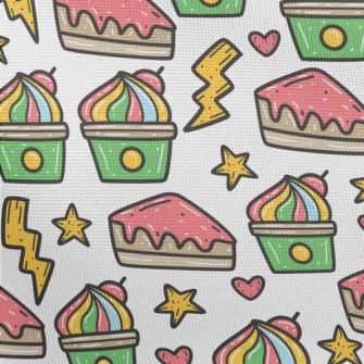 Hand Drawn Colorful Cherry Cak Pongee