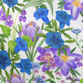 Colorful Wildflowers And Herbs Pongee