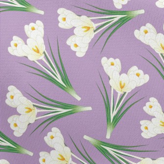 Elegant White Crocus Pongee