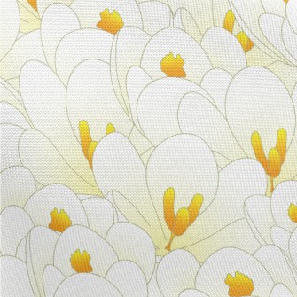 Blooming White Crocuses Pongee