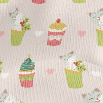 Cute Cat And Christmas Decorat Stretch Jersey