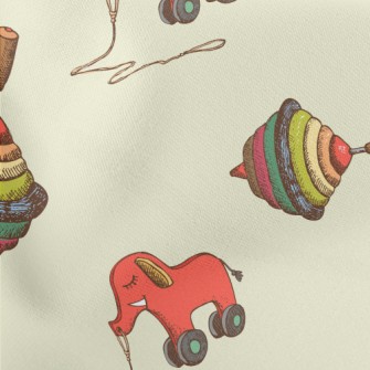 Toy Top And Elephant Lightweight Cotton Poplin