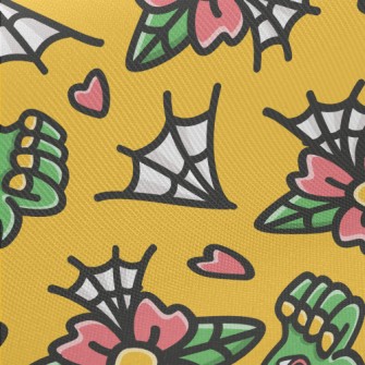 Doodle Flowers And Spider Webs Midweight Cotton Poplin