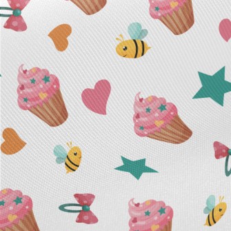 Candy And Bees And Hairpins Midweight Cotton Poplin