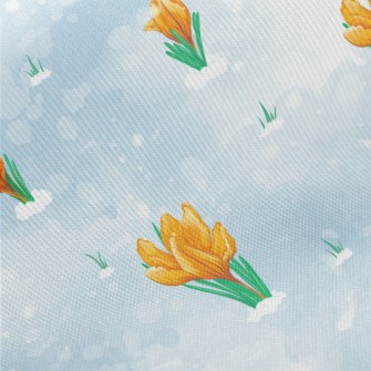 Orange Tulips In The Snow Midweight Cotton Poplin