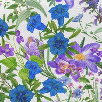 Colorful Wildflowers And Herbs Midweight Cotton Poplin