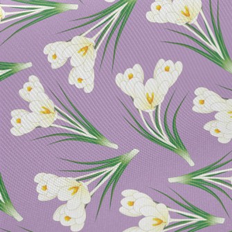 Elegant White Crocus Midweight Cotton Poplin