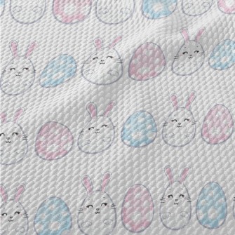 Cute Bunny Eggs Birdseye Piqué