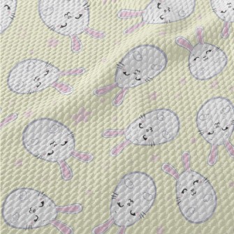 Cute Rabbit Easter Eggs Birdseye Piqué