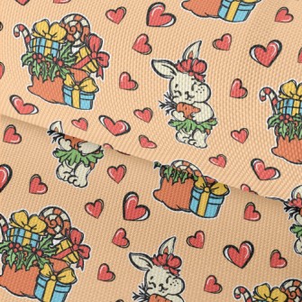 Hand Drawn Christmas Gift Rabb Waterproof Oxford