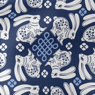 Rabbit And Chinese Knot Waterproof Canvas