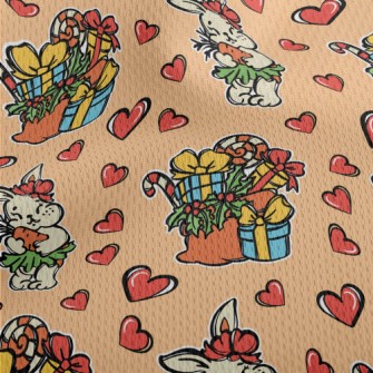 Hand Drawn Christmas Gift Rabb Athletic Mesh Flat Back