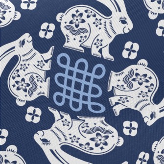 Rabbit And Chinese Knot Twill
