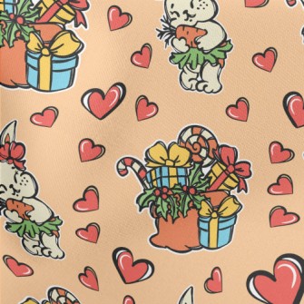 Hand Drawn Christmas Gift Rabb Stretch Ponte