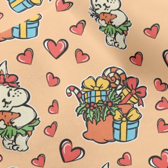 Hand Drawn Christmas Gift Rabb Micro Fleece